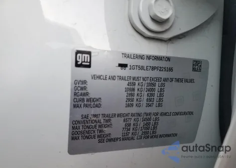 2023 GMC Sierra C2500 Heavy Duty z USA, uszkodzony, nr VIN 1GT58LE78PF225165